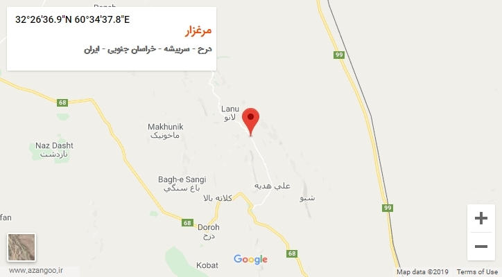 روستای مرغزار بر روی نقشه