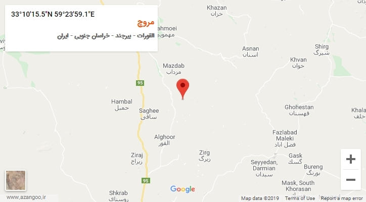 روستای مروچ بر روی نقشه