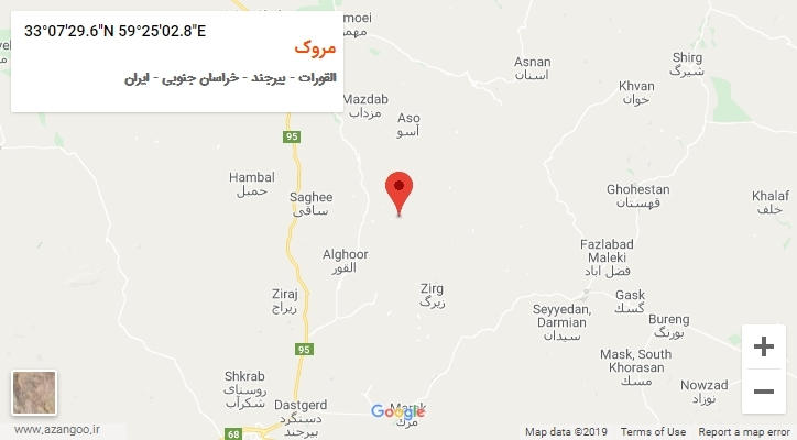 روستای مروک بر روی نقشه