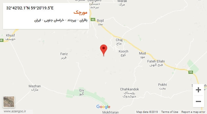 روستای مورچک بر روی نقشه