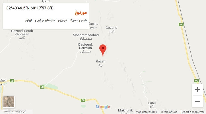 روستای مورتیغ بر روی نقشه
