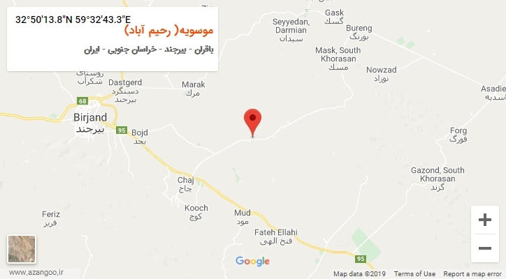 روستای موسویه( رحیم آباد) بر روی نقشه