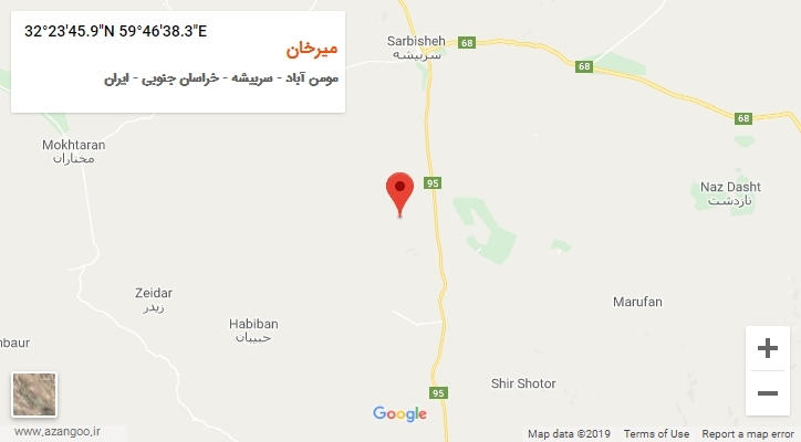 روستای میرخان بر روی نقشه