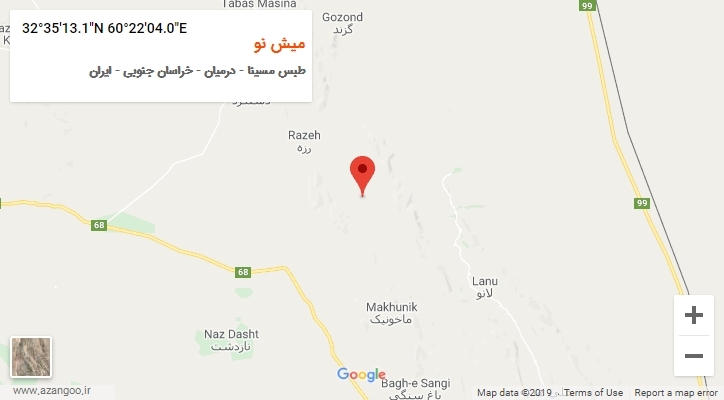 روستای میش نو بر روی نقشه