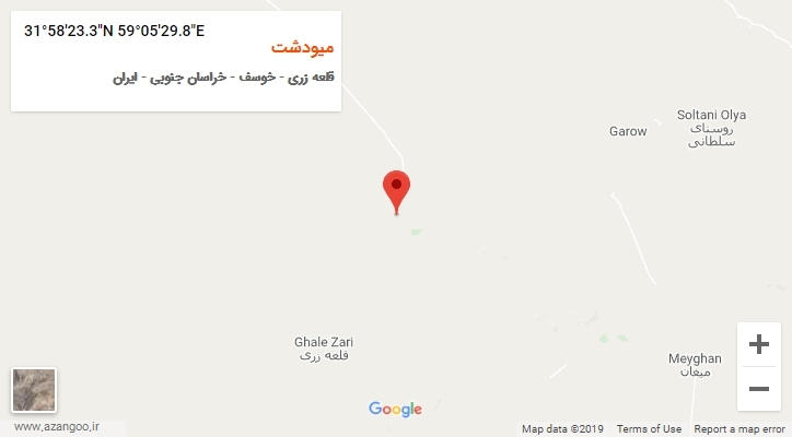 روستای میودشت بر روی نقشه