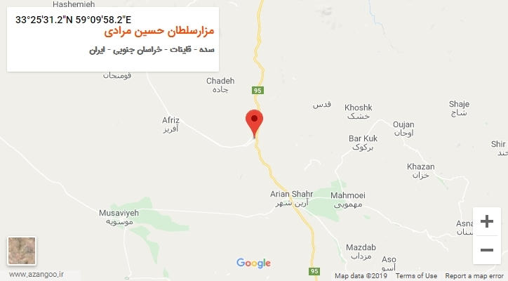 روستای مزارسلطان حسین مرادی بر روی نقشه