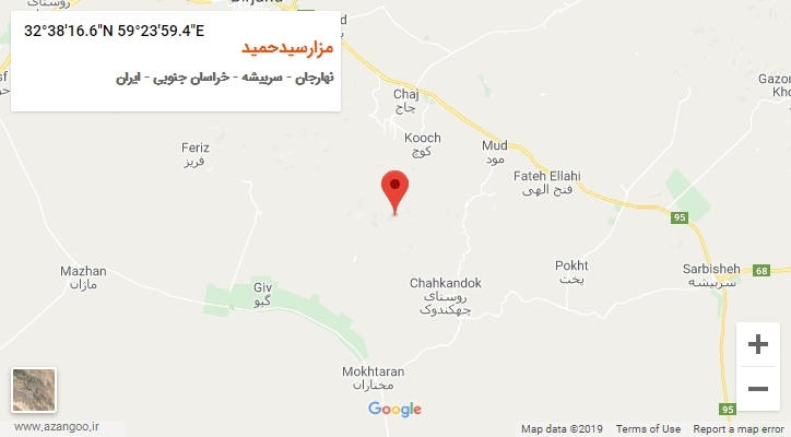 روستای مزارسیدحمید بر روی نقشه