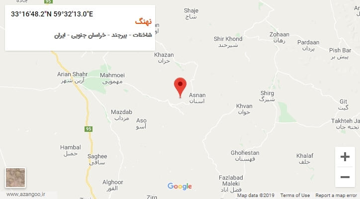 روستای نهنگ بر روی نقشه