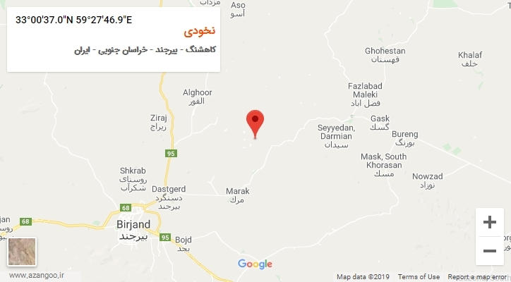 روستای نخودی بر روی نقشه