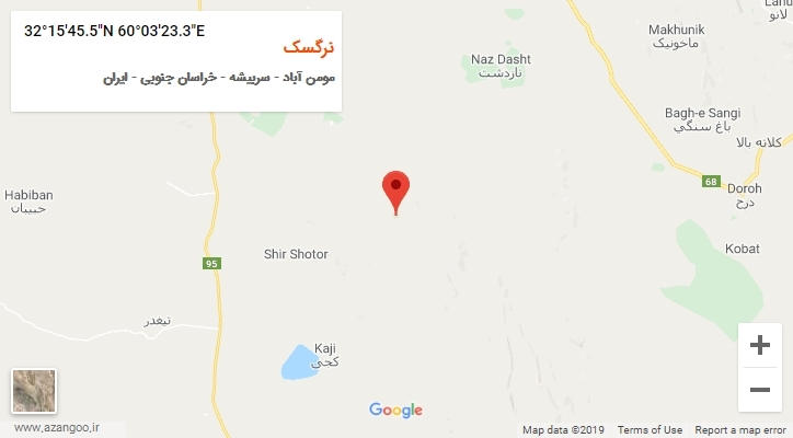 روستای نرگسک بر روی نقشه