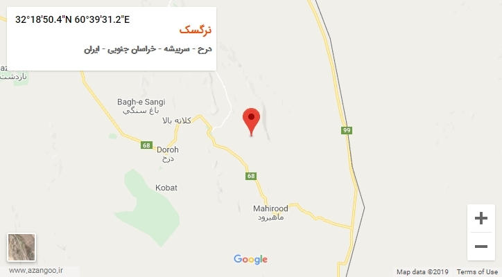 روستای نرگسک بر روی نقشه