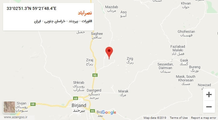 روستای نصرآباد بر روی نقشه