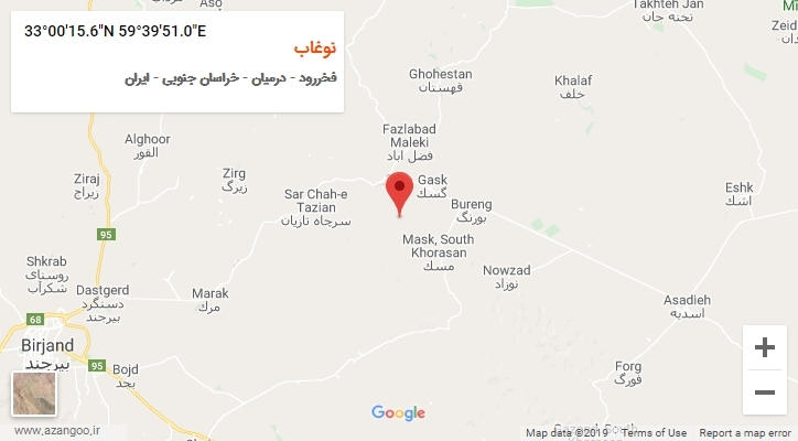 روستای نوغاب بر روی نقشه