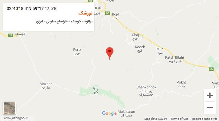 روستای نورشک بر روی نقشه