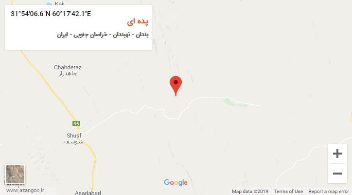روستای پده ای بر روی نقشه
