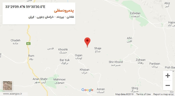 روستای پدمرودسفلی بر روی نقشه