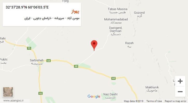 روستای پهواز بر روی نقشه