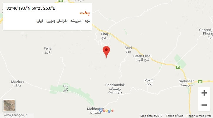روستای پخت بر روی نقشه