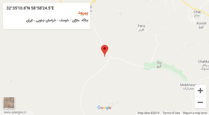روستای پیرود بر روی نقشه
