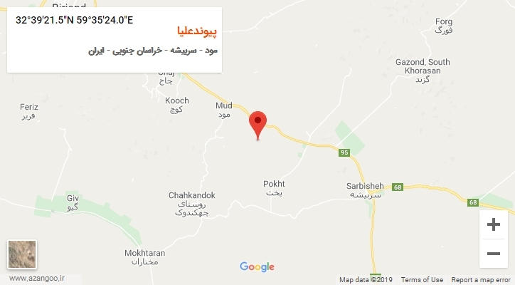 روستای پیوندعلیا بر روی نقشه