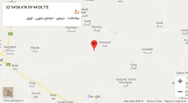 روستای رخ بر روی نقشه