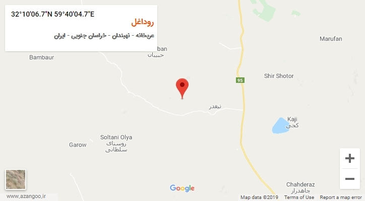 روستای روداغل بر روی نقشه