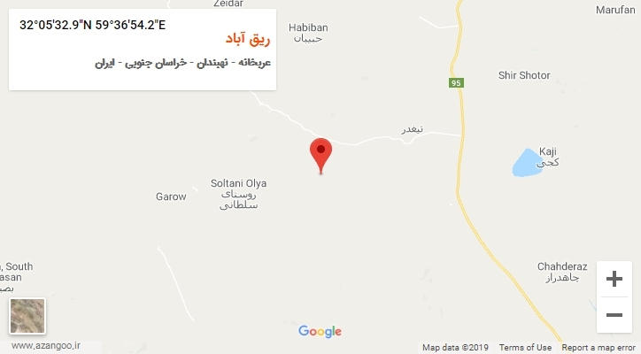روستای ریق آباد بر روی نقشه
