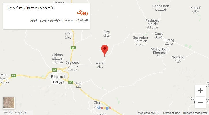 روستای ریوزگ بر روی نقشه