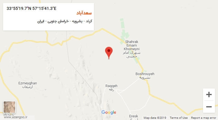 روستای سعدآباد بر روی نقشه
