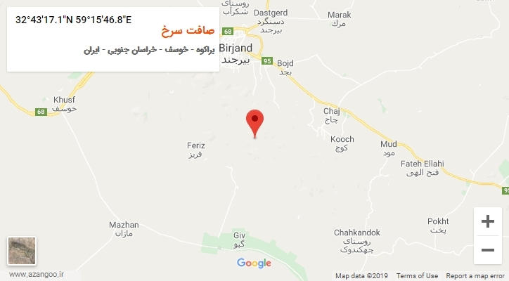 روستای صافت سرخ بر روی نقشه