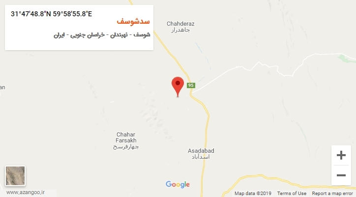 روستای سدشوسف بر روی نقشه