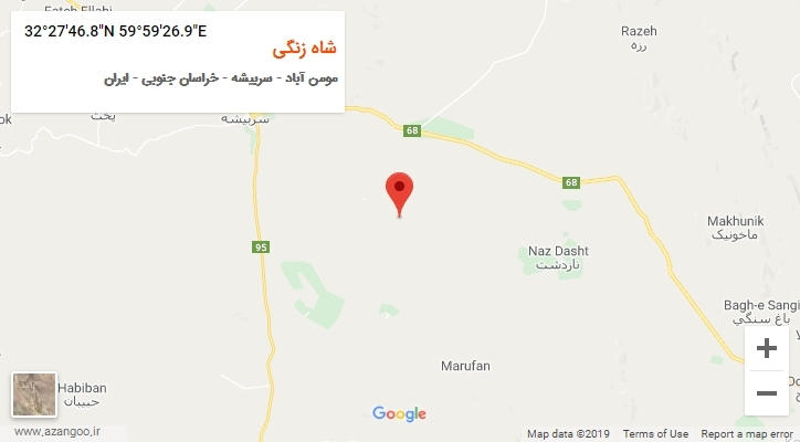 روستای شاه زنگی بر روی نقشه