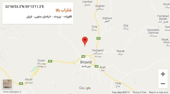 روستای شکرآب بالا بر روی نقشه
