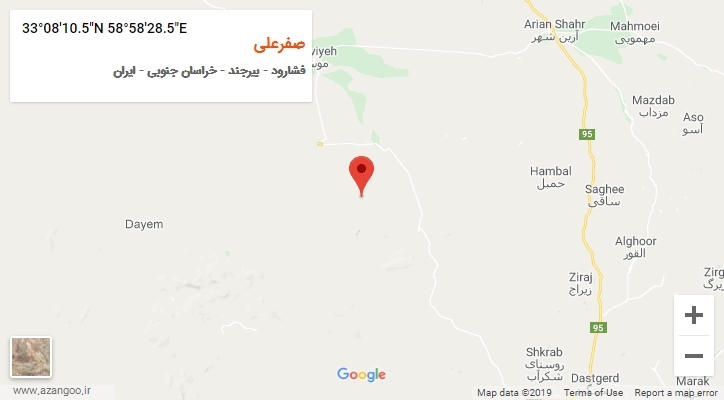 روستای صفرعلی بر روی نقشه