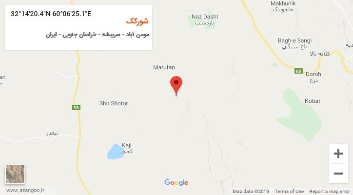 روستای شورکک بر روی نقشه