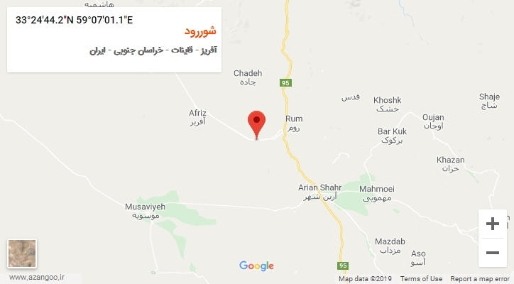 روستای شوررود بر روی نقشه