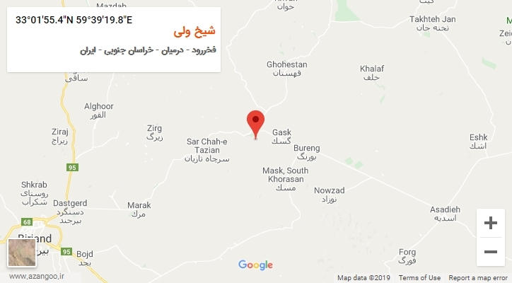 روستای شیخ ولی بر روی نقشه