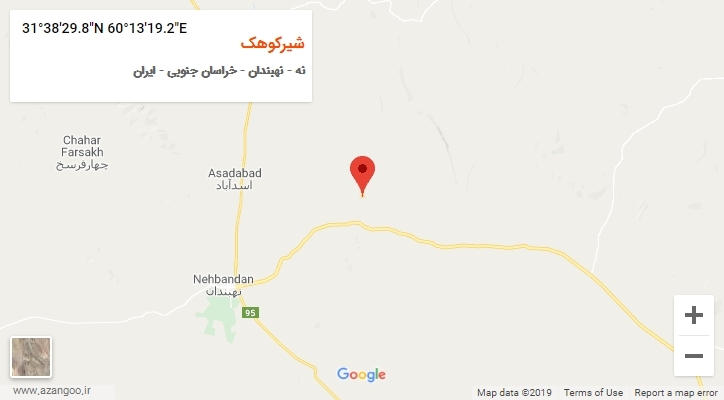 روستای شیرکوهک بر روی نقشه