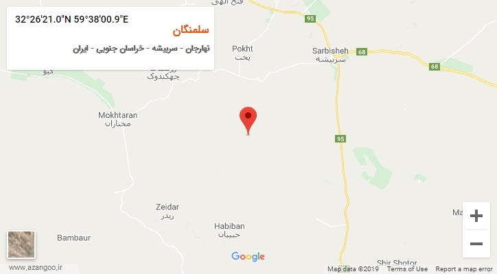 روستای سلمنگان بر روی نقشه