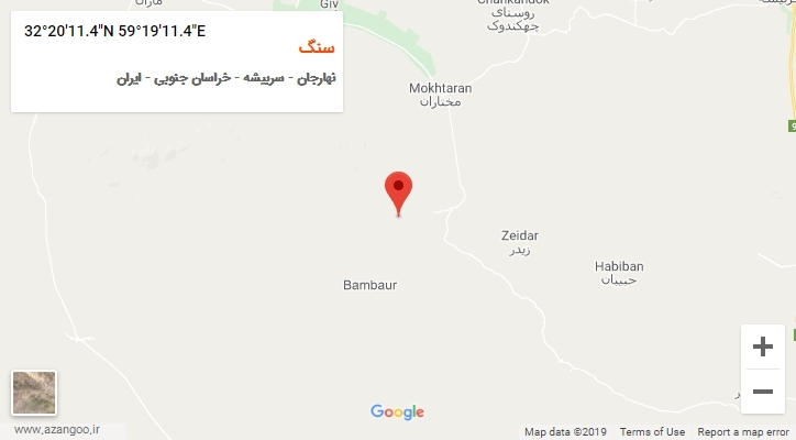 روستای سنگ بر روی نقشه