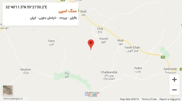 روستای سنگ اسپی بر روی نقشه