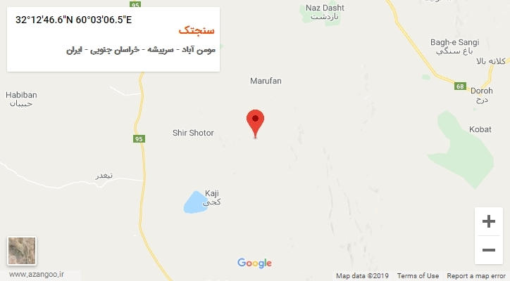 روستای سنجتک بر روی نقشه