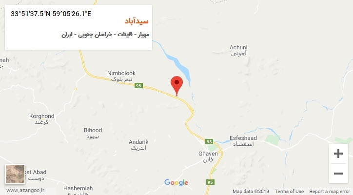 روستای سیدآباد بر روی نقشه