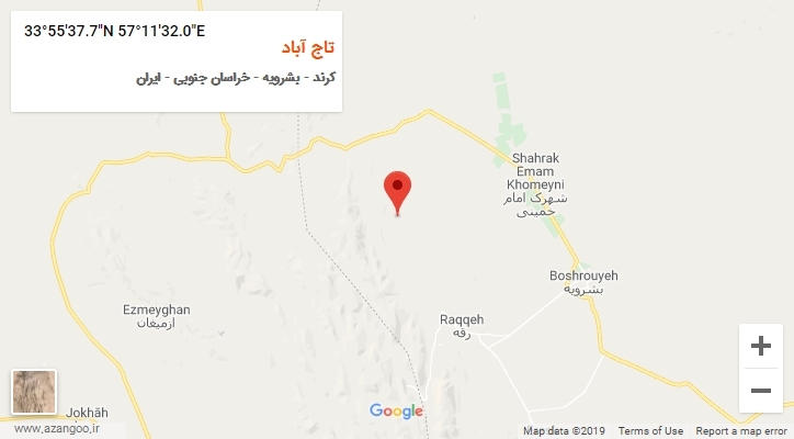 روستای تاج آباد بر روی نقشه