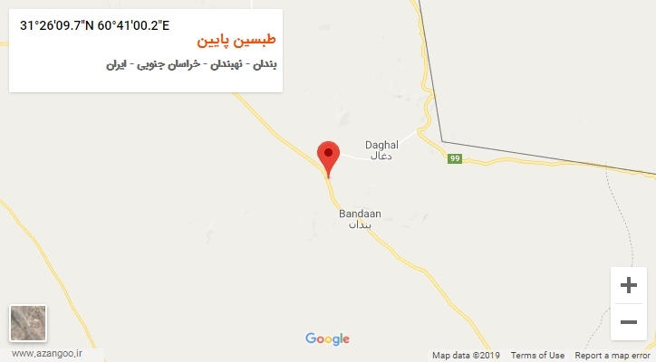روستای طبسین پایین بر روی نقشه