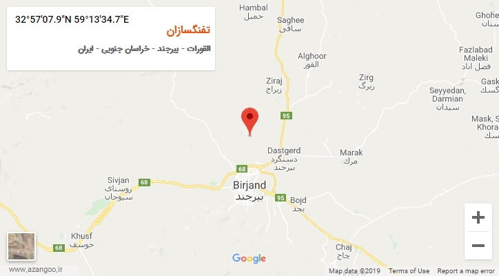 روستای تفنگسازان بر روی نقشه