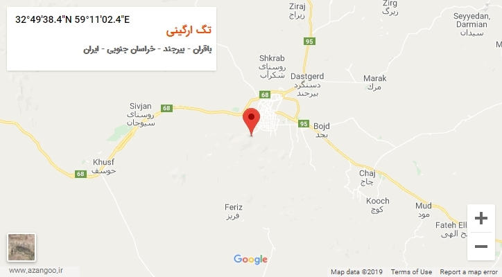 روستای تگ ارگینی بر روی نقشه