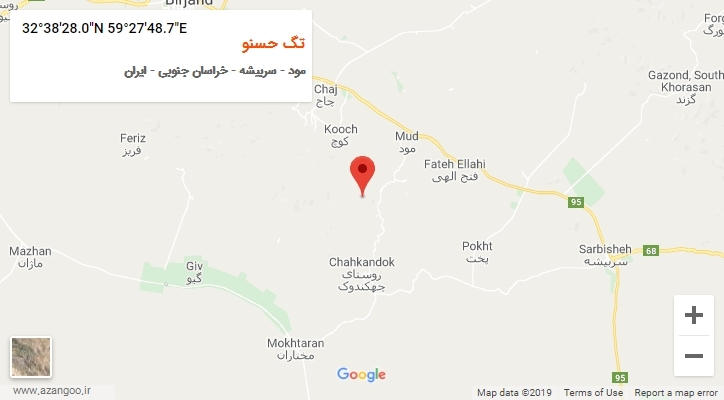 روستای تگ حسنو بر روی نقشه