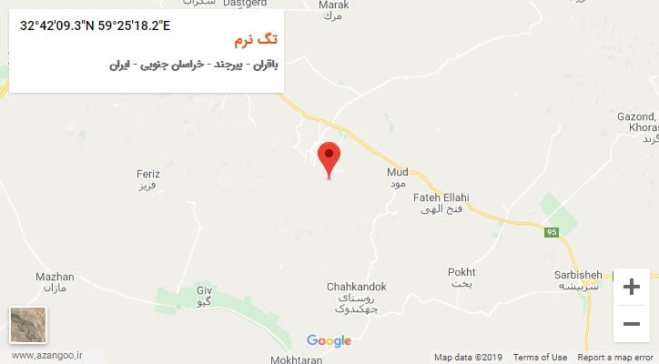 روستای تگ نرم بر روی نقشه