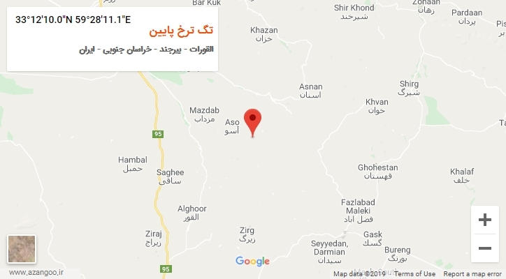 روستای تگ ترخ پایین بر روی نقشه